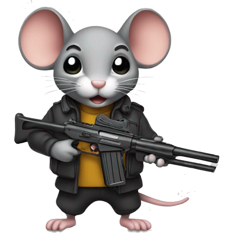 Mouse with a gun emoji