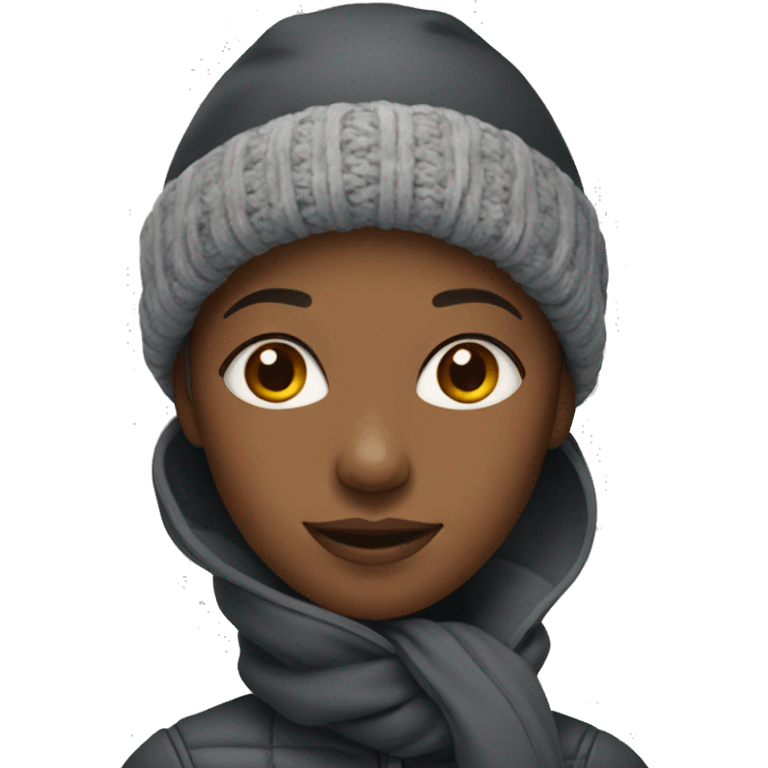 Black woman in winter clothes  emoji