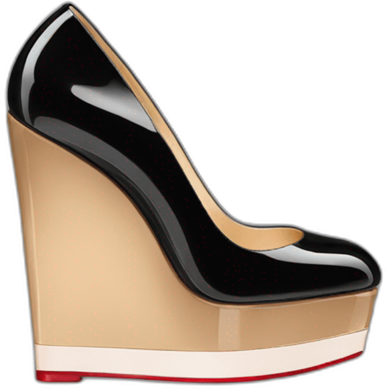 WEDGE heel LOUBOUTIN black PATENT emoji