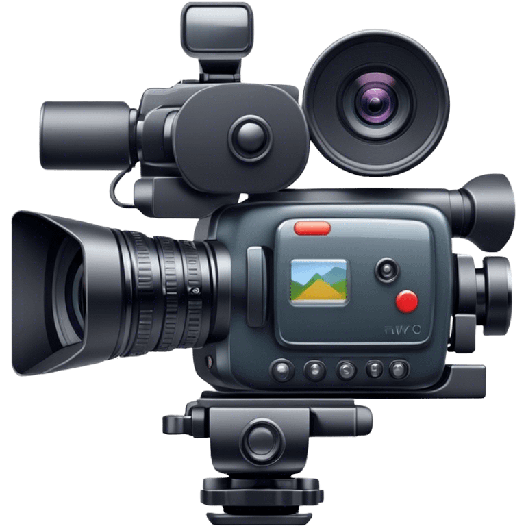 Create an emoji for video shooting. Show a video camera with a recording icon. Use modern, professional colors. Do not include any emojis or smiley faces. Make the background transparent. emoji