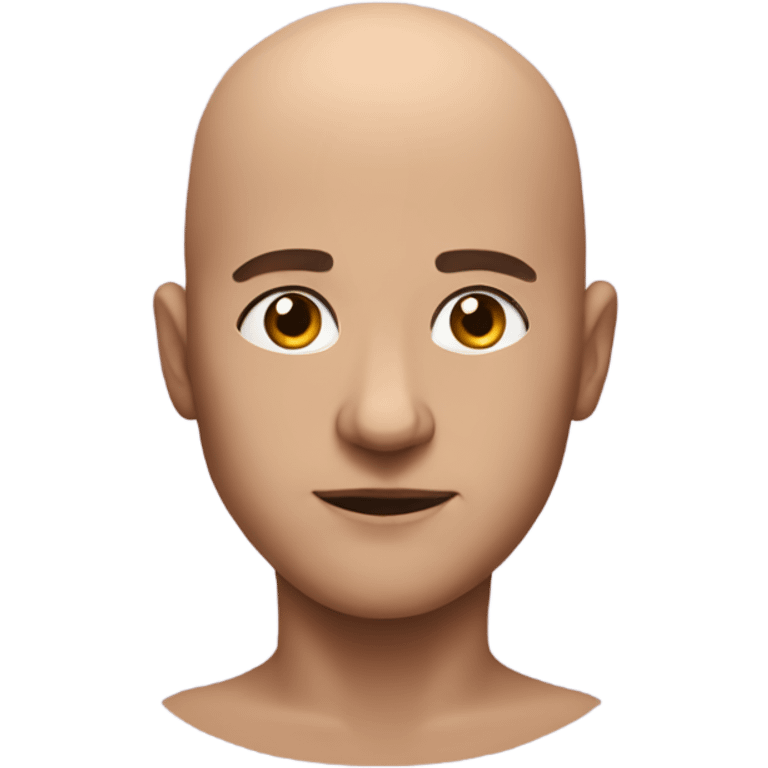 bald figure with captivating gaze emoji