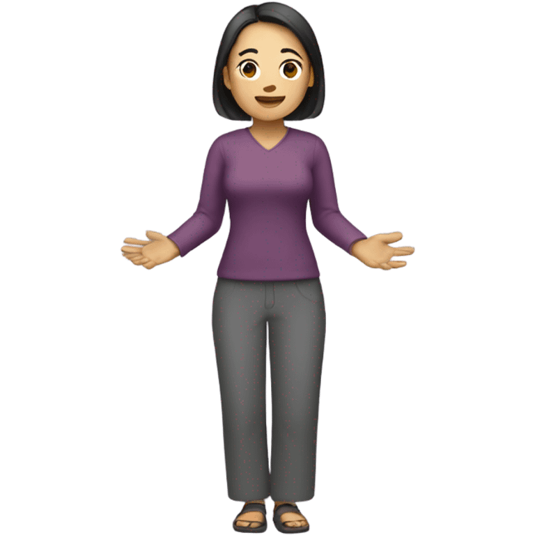 Asian woman (full-body) (both arms raised) emoji