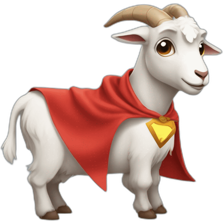 a goat with a superhero cape emoji