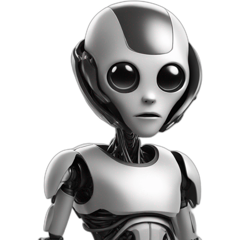 alien titanium ai Chatbot black and white emoji