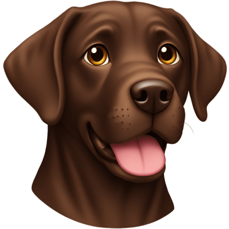 Chocolate lab at computer emoji