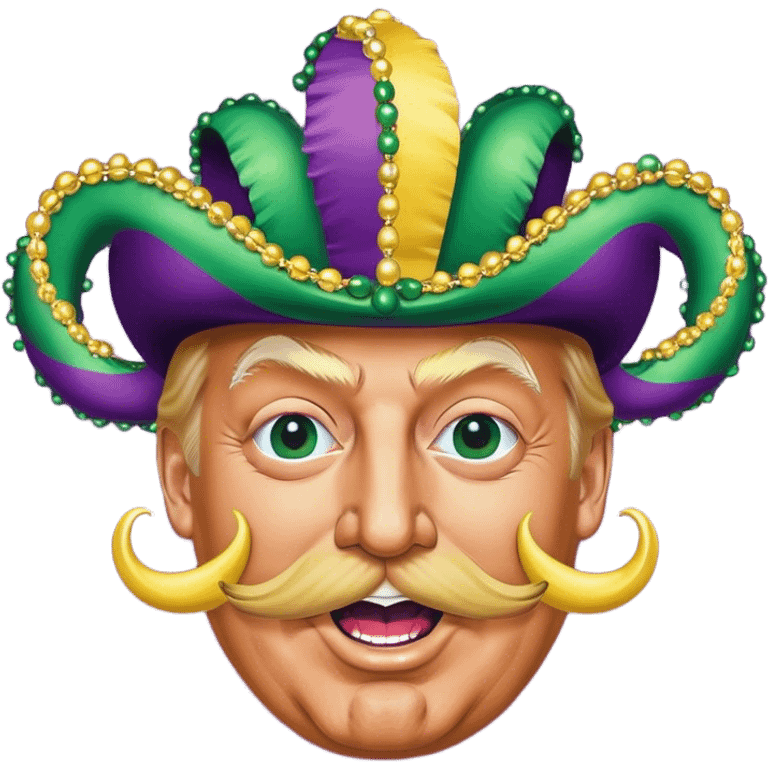 Gay Donald trump dancing at Mardi Gras with a large moustache  emoji