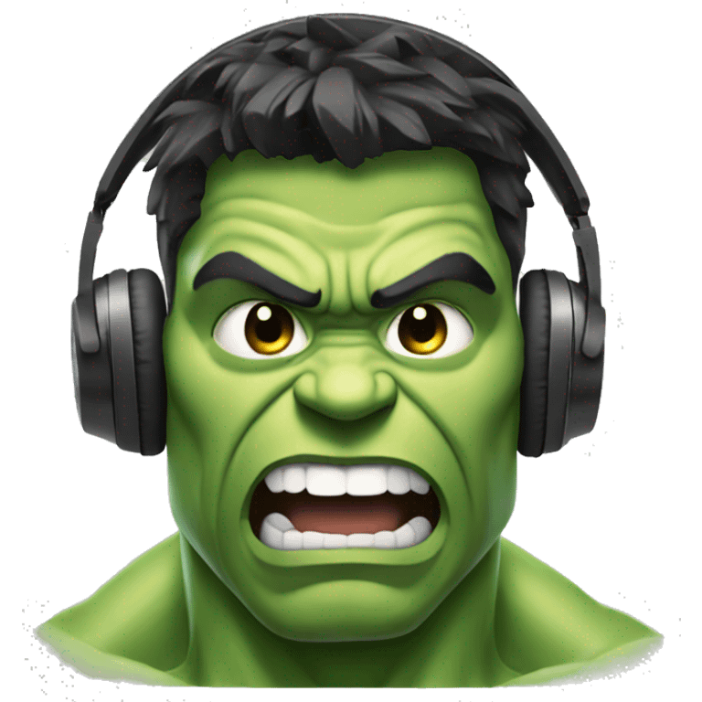 hulk with headphones emoji