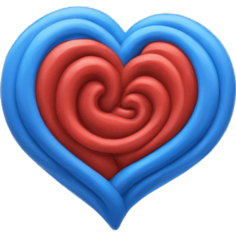 Heart with Red and blue swirls colors emoji