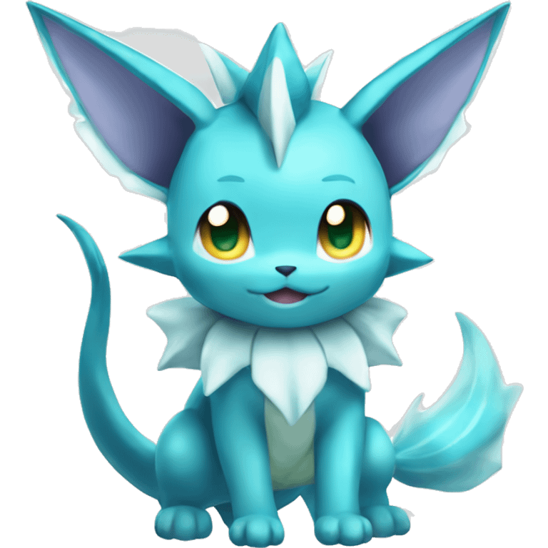 Kawaii Vaporeon-Glaceon-Pokémon full body emoji