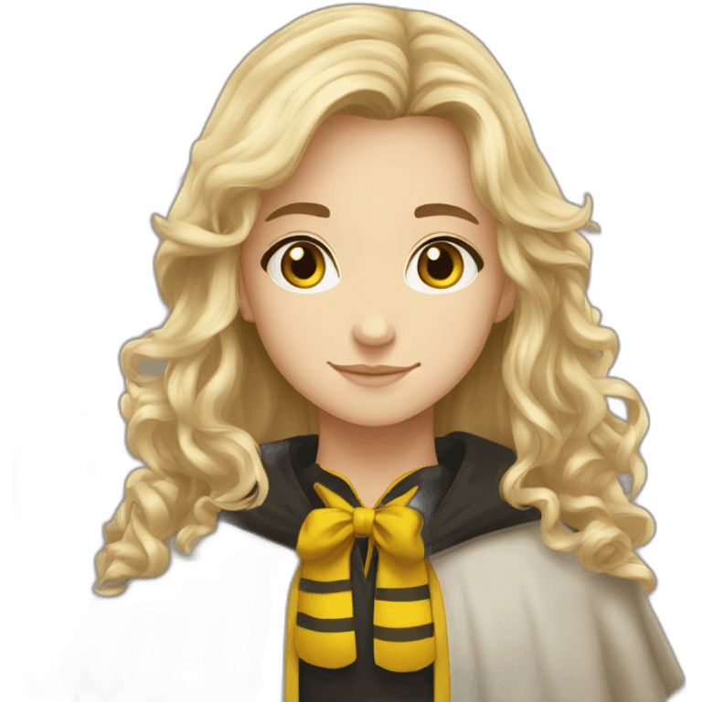 Young wizard blond brown hair Hufflepuff emoji