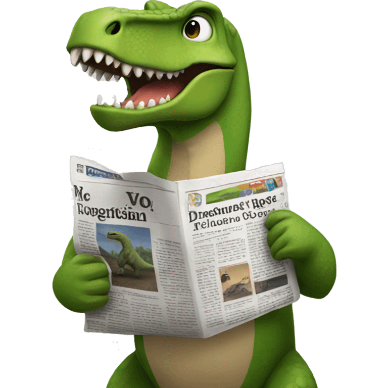 Dinosaur holding a newspaper  emoji