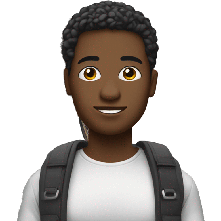 black person in front of the Eiffel tower emoji