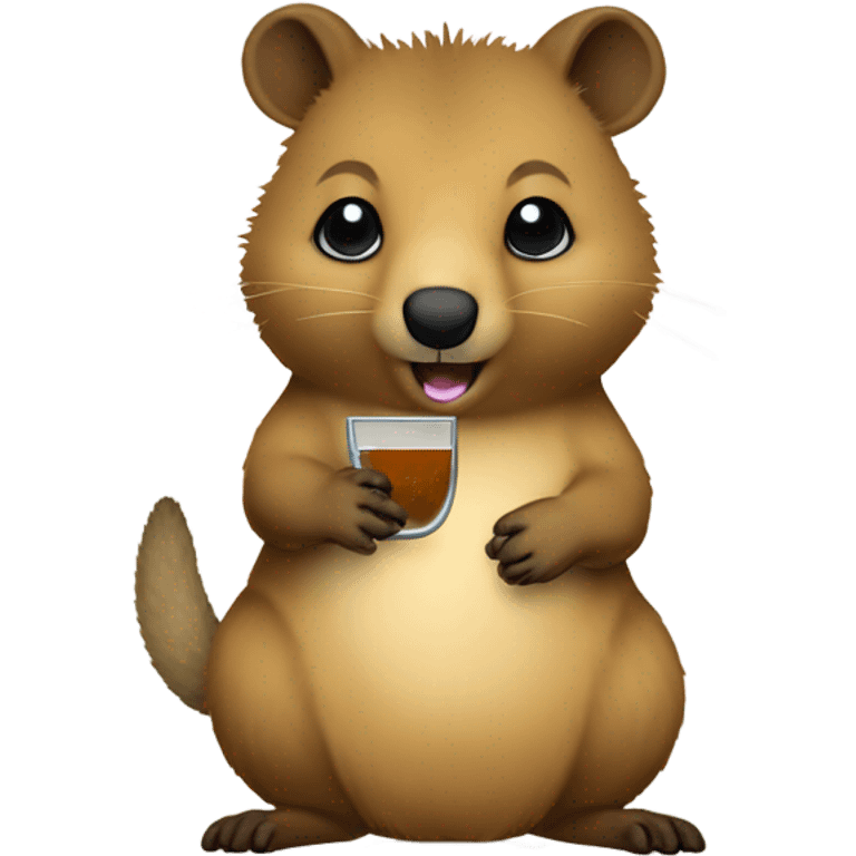 Quokka drinking Alcohol  emoji