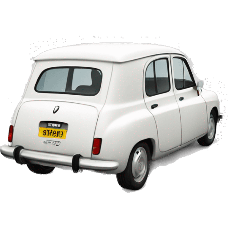 Renault 4L white seen from behind emoji