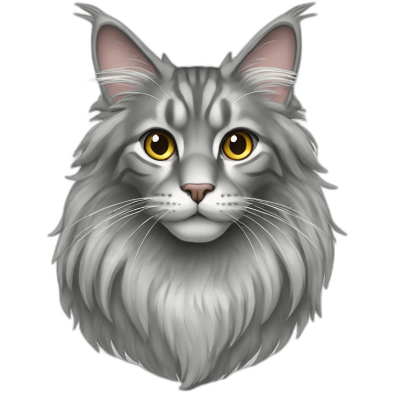 Silver Maine coon cat emoji