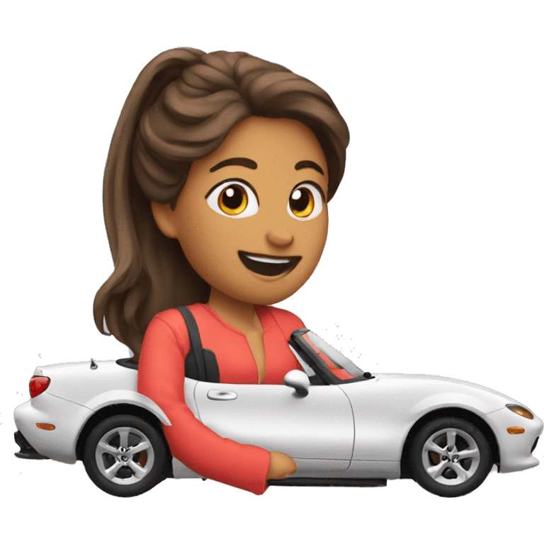 Make me an emoji of a lady driving a Miata  emoji