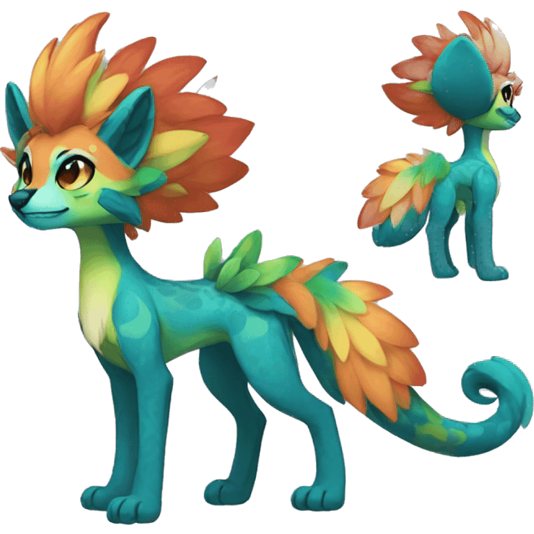 colorful anthro vernid fursona Fakemon emoji