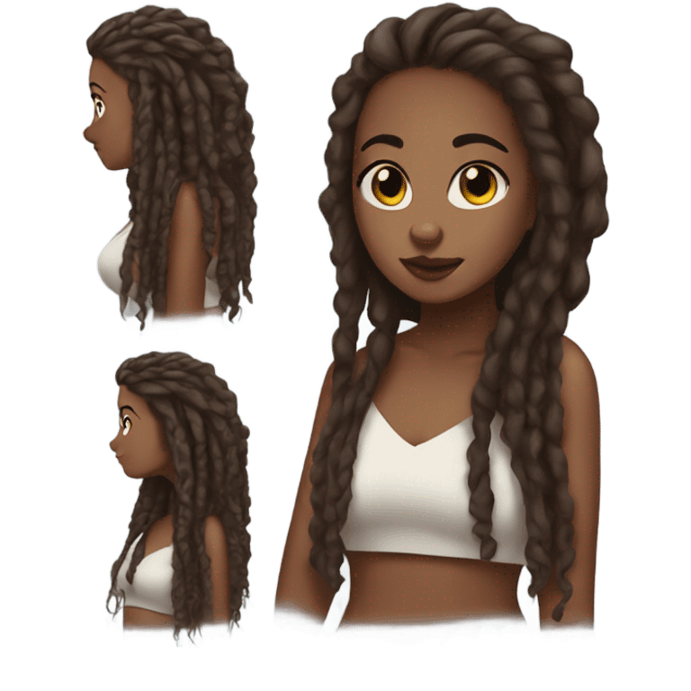 Brown skin pretty thick girl with locs emoji