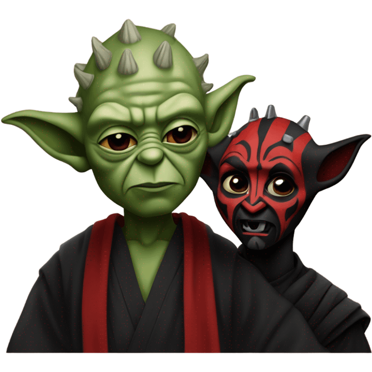 Yoda kissing darth maul emoji