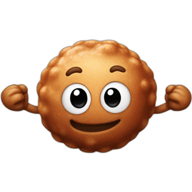 happy meatball with arms emoji