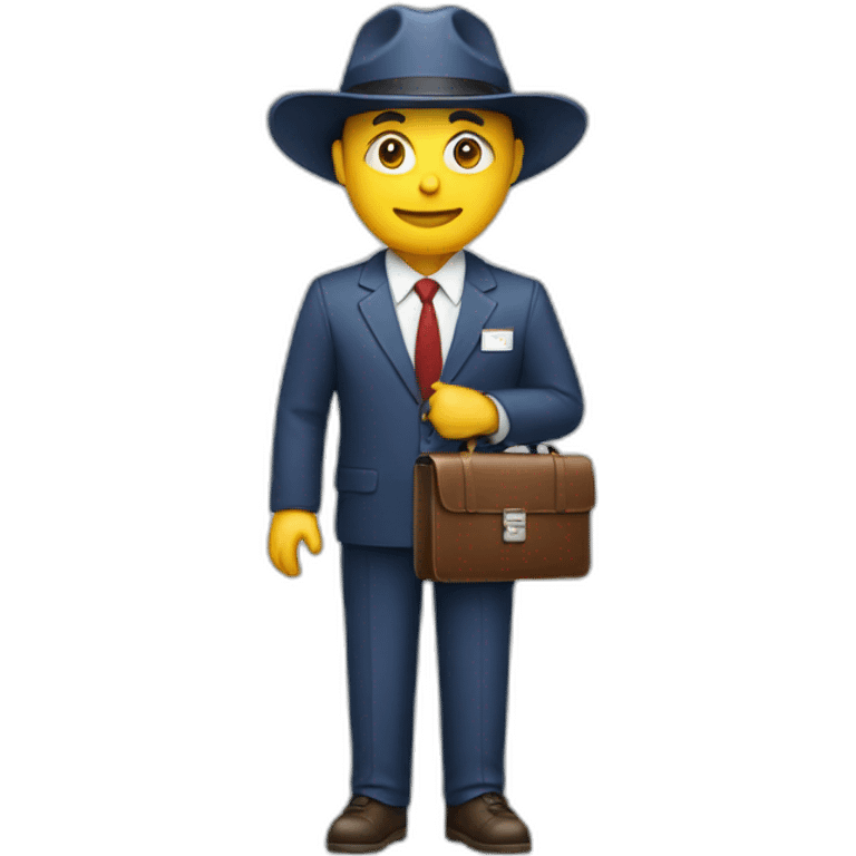 a person with a briefcase with a USA hat emoji