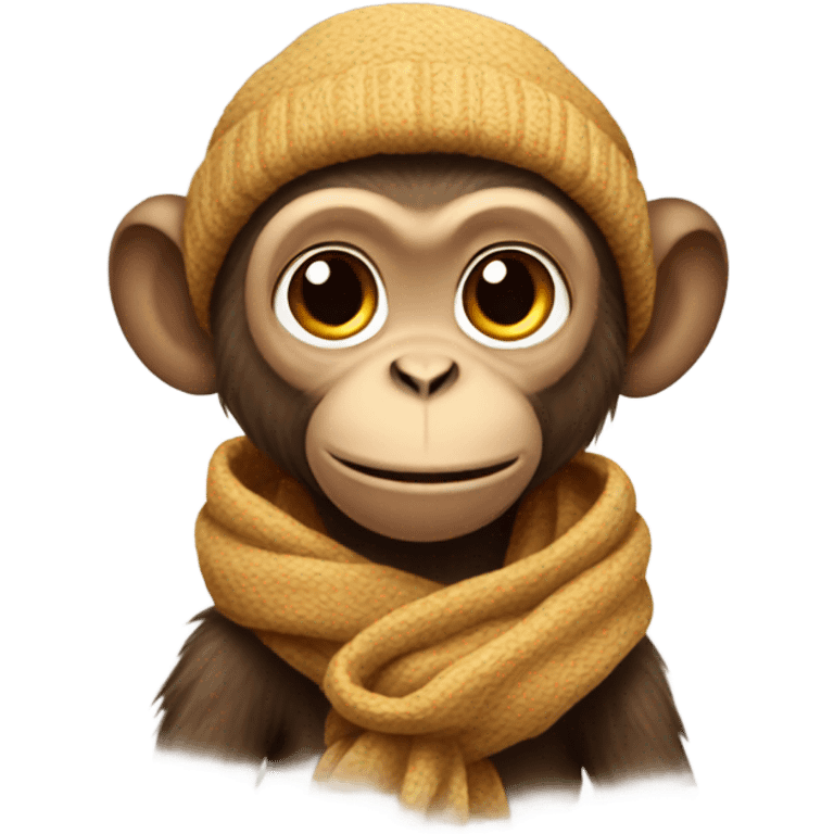 monkey wearing scarf emoji