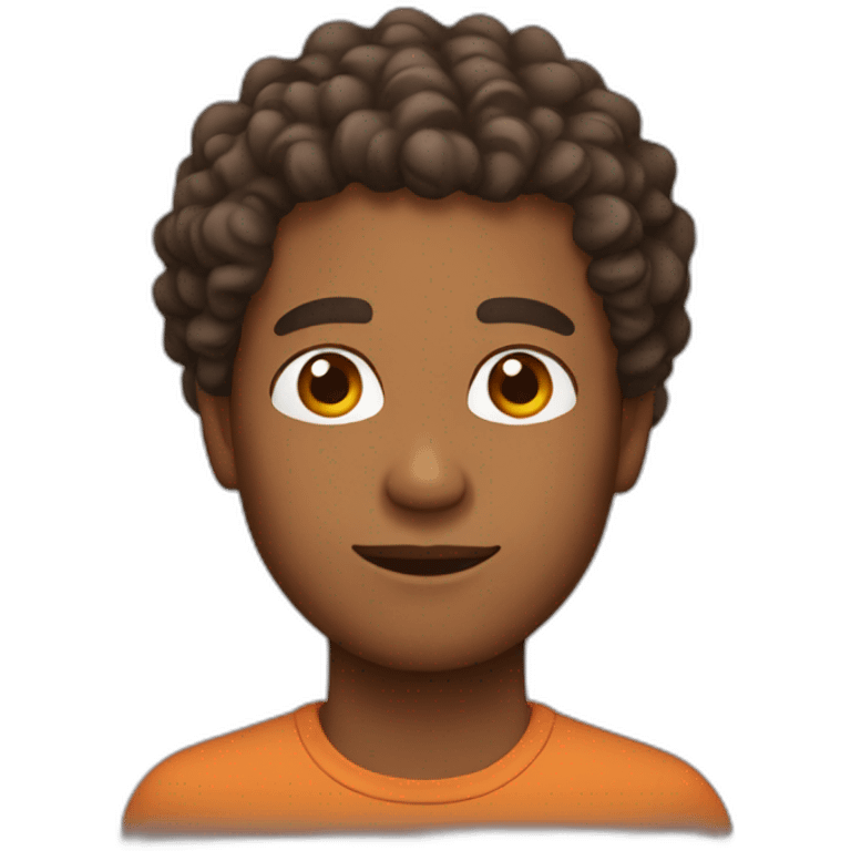 Brown man with curly hair emoji