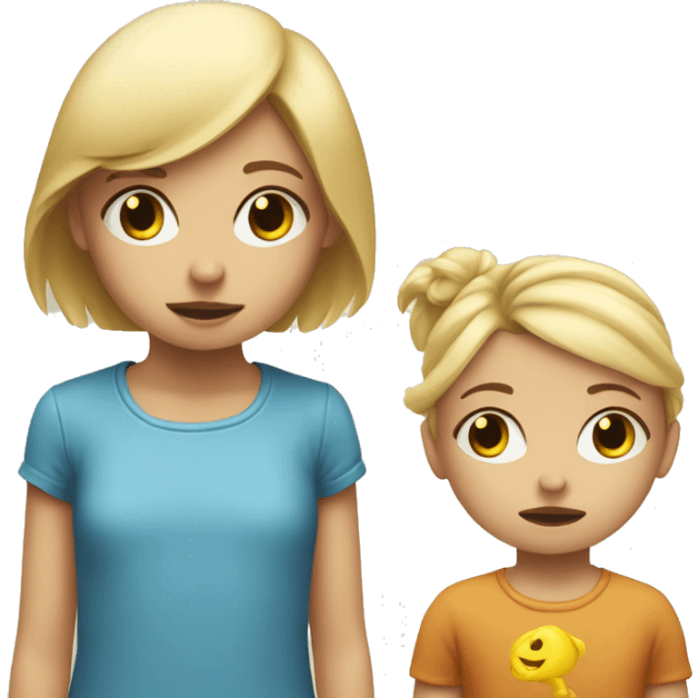 blonde child does not give a toy to another sad blonde child emoji