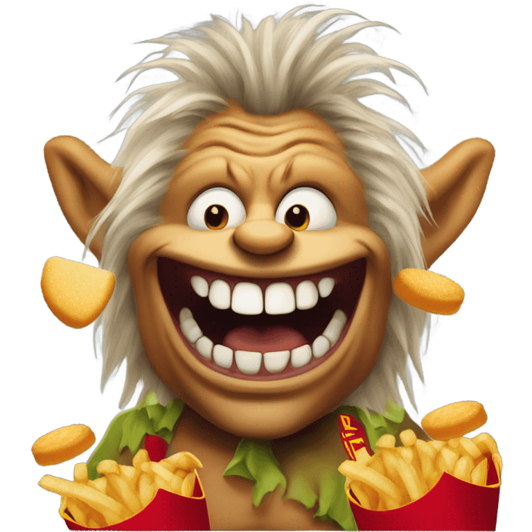 ugly troll eating mcdonald’s emoji