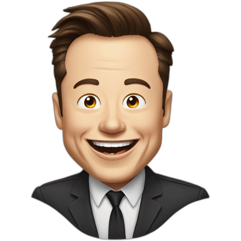 Elon musk more detailed laughing face emoji