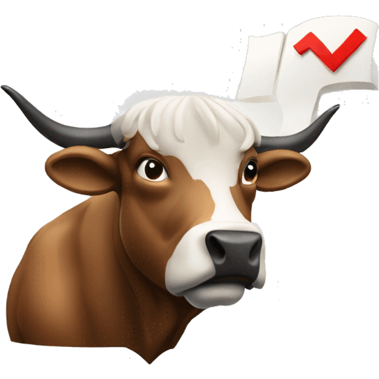 Stock market bull holding profit sign  emoji