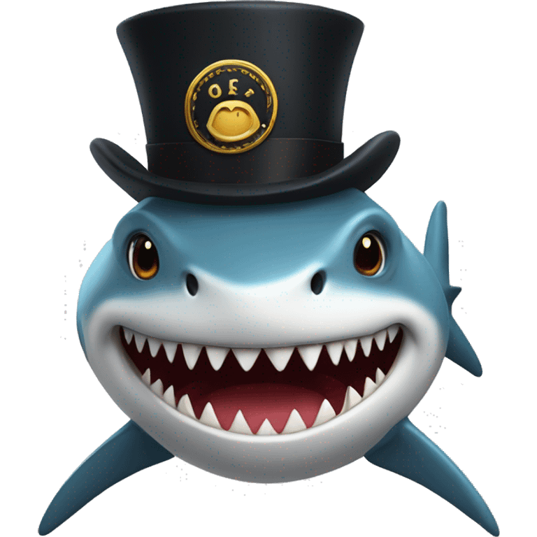 shark with a tophat and moncle emoji