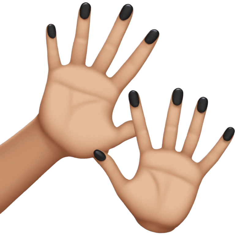 Black nails five fingers  emoji