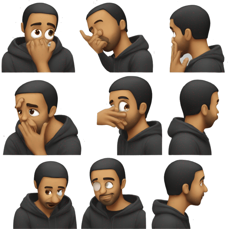 Drake holding his nose emoji