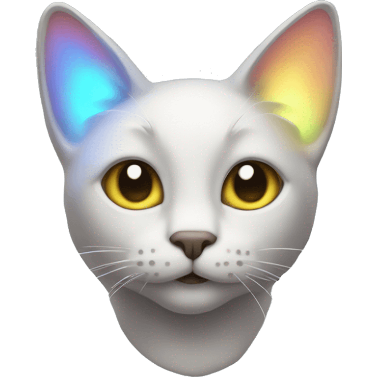 cat with glowing iridescent ears emoji