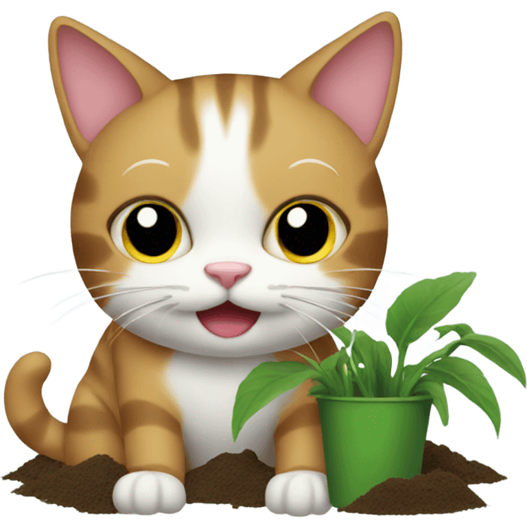 cat gardening emoji