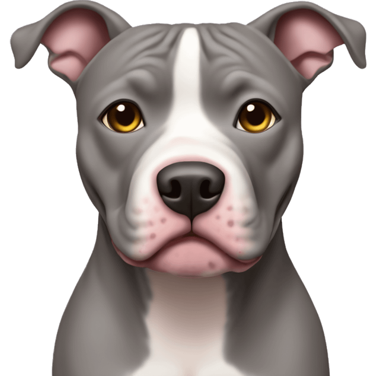 Silly grey mauve pit bull with plain face emoji