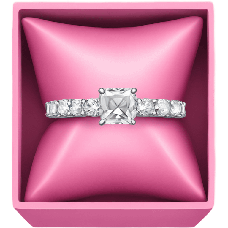 diamond ring in pink a box emoji