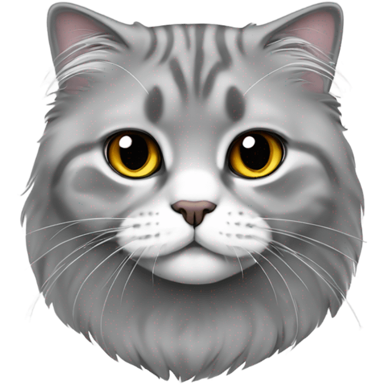 scottish fold cat gray long-haired  emoji