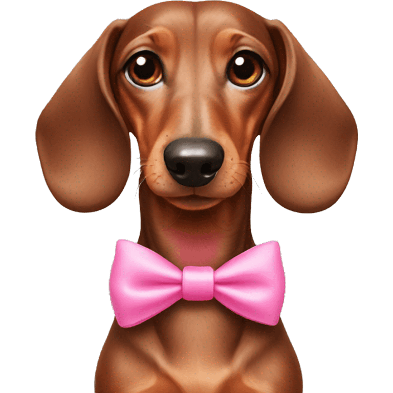 Dachshund with pink bows emoji