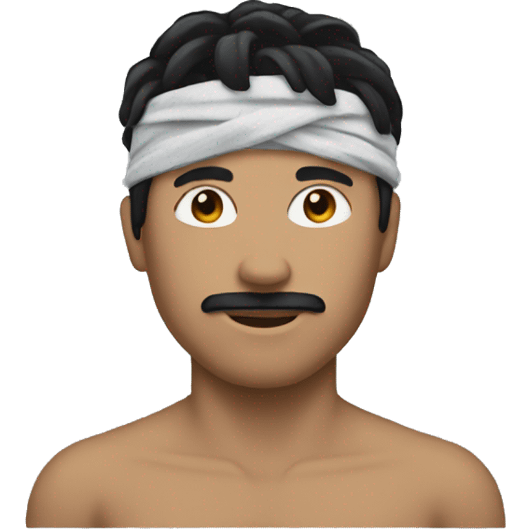 MAN MASKED WITH BANDANNA BLACK HAIR  emoji