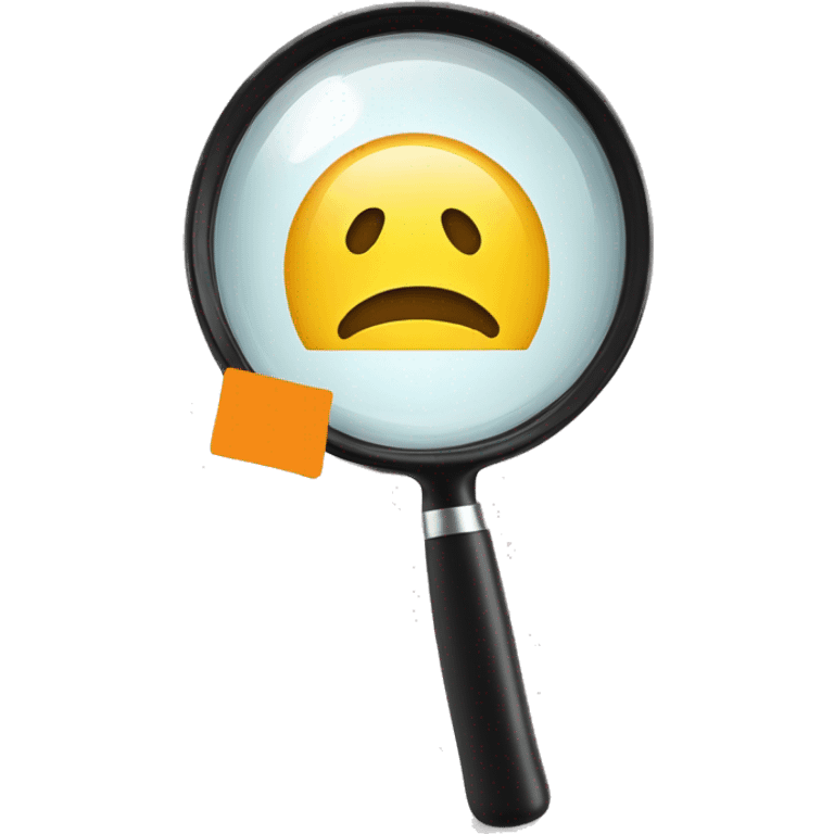 magnifying glass with a discount label emoji