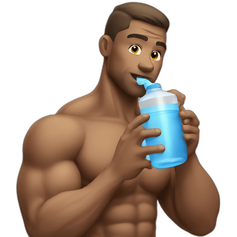 muscular man drinking water emoji