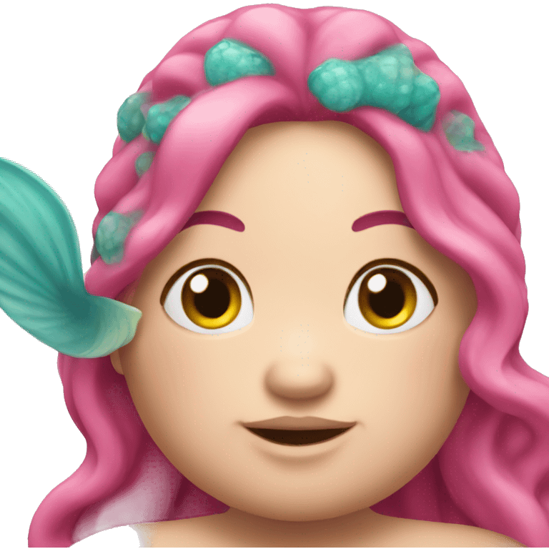 Pink chubby mermaid emoji