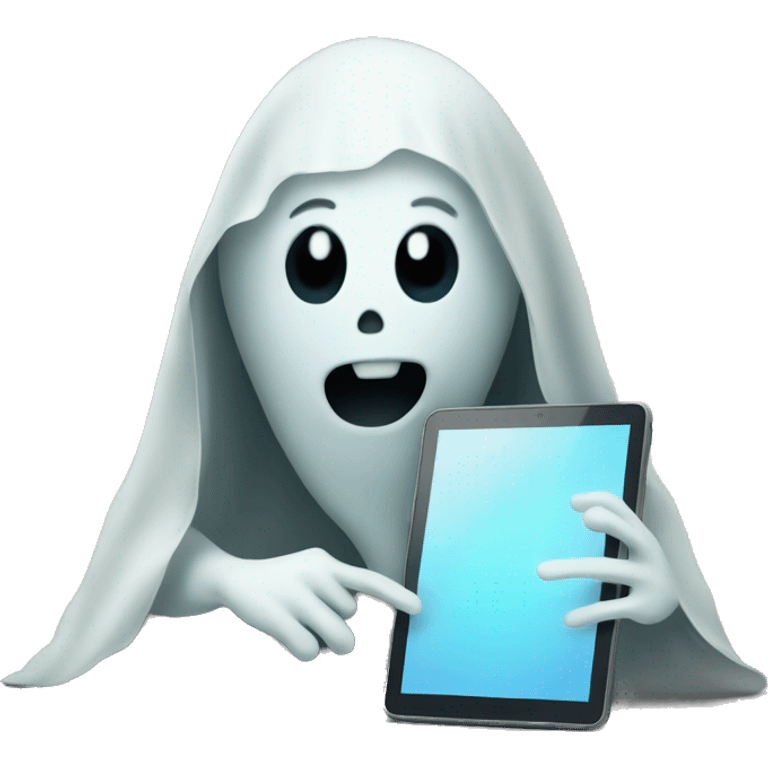 Ghost with tablet emoji