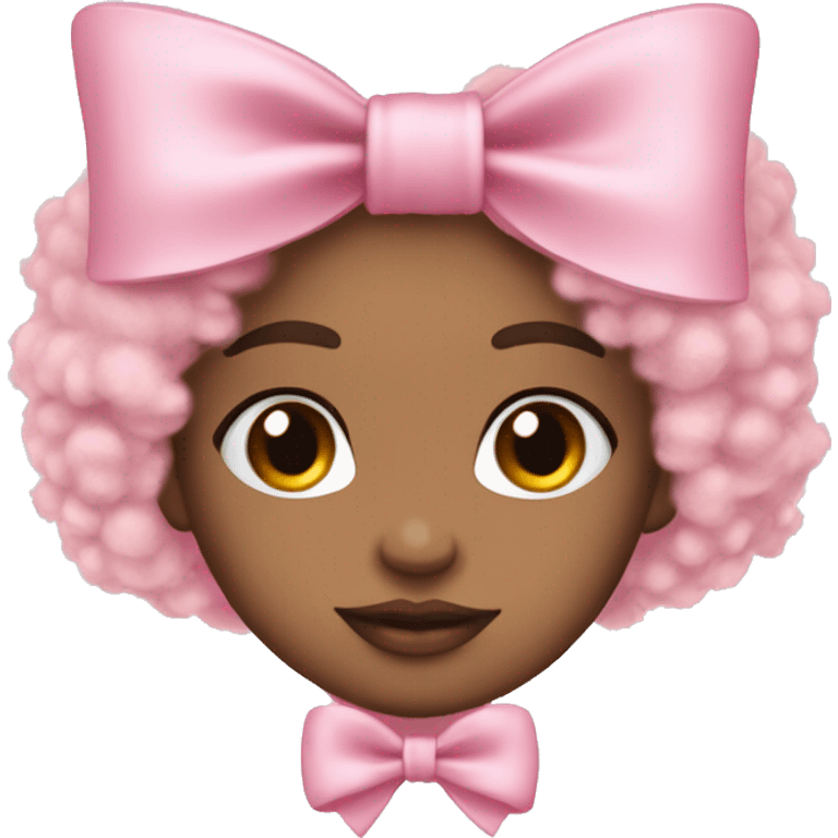 create a coquette clean girl fuzzy baby pink bow  emoji