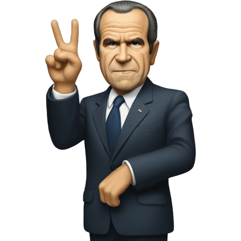 Richard nixon peace signs pose emoji