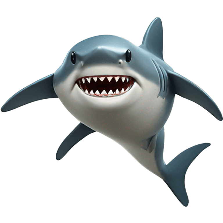 A shark wearing shorts and sun glasses while doing a backflip  emoji