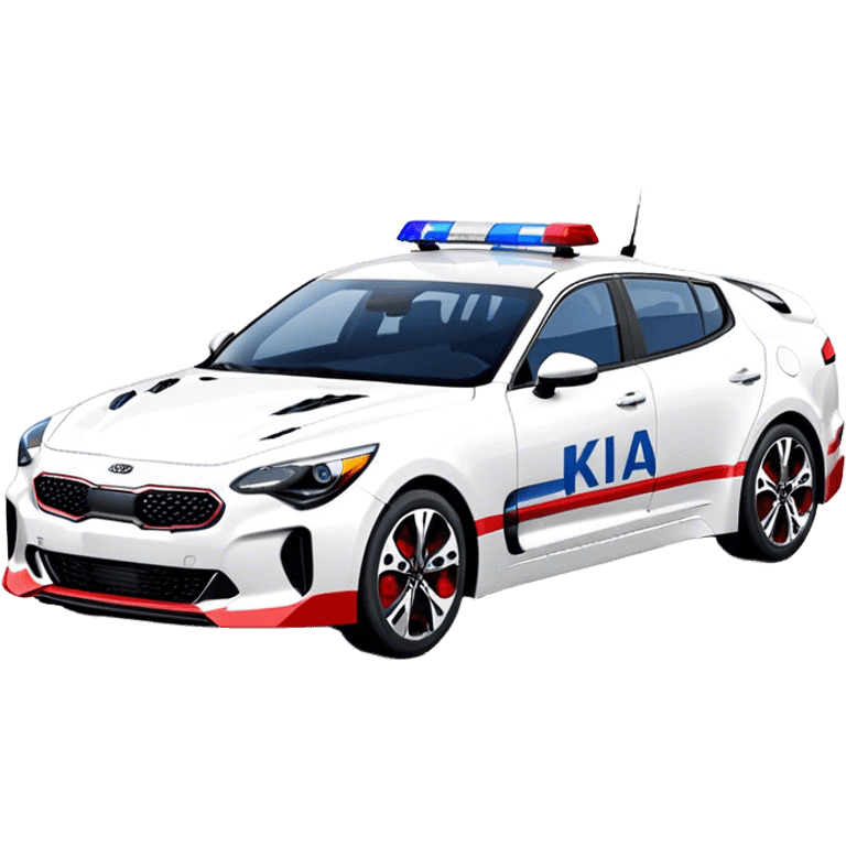 Police Car - Kia Stinger (Model Year: 2018) (Iconic Colour: White with blue and red markings) emoji