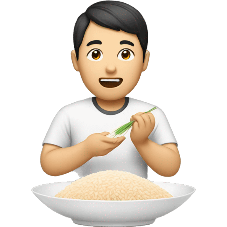 Asian eating rice  emoji